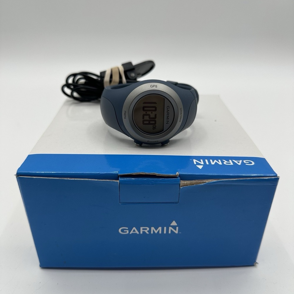 Garmin Forerunner 405CX GPS Wireless Sports Watch Blue w/ USB, HRM, Charger READ
